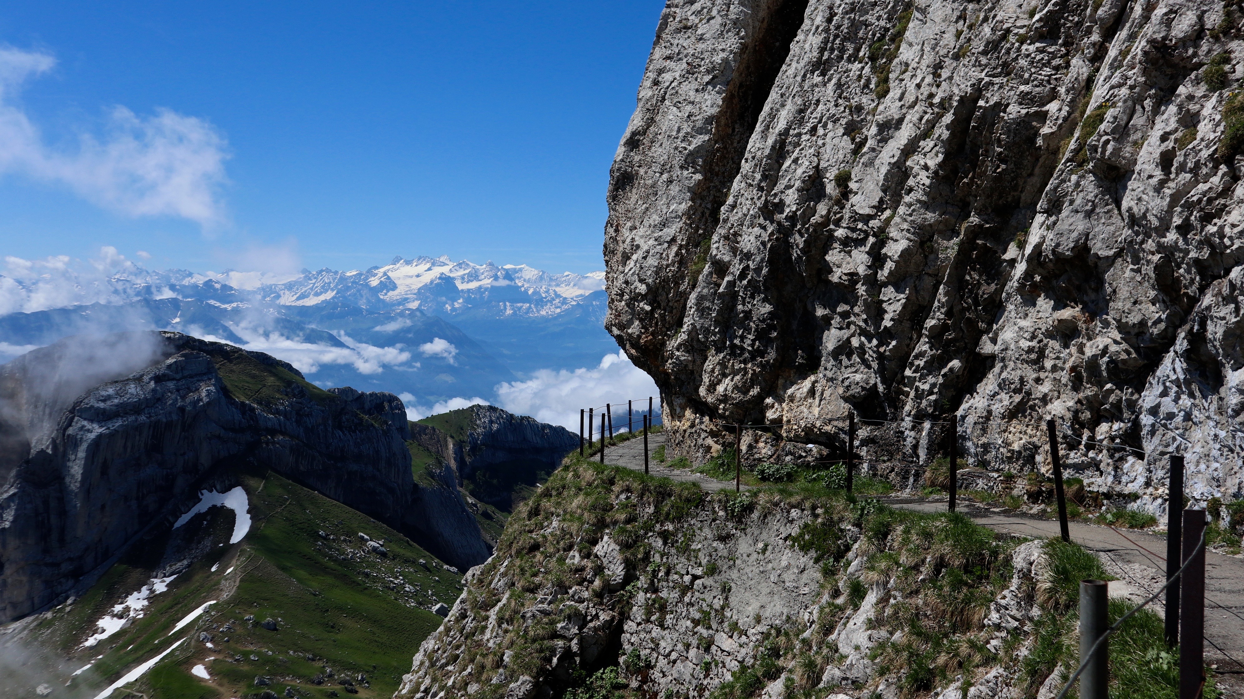 Hiking trail at the top of Mount Pilatus
