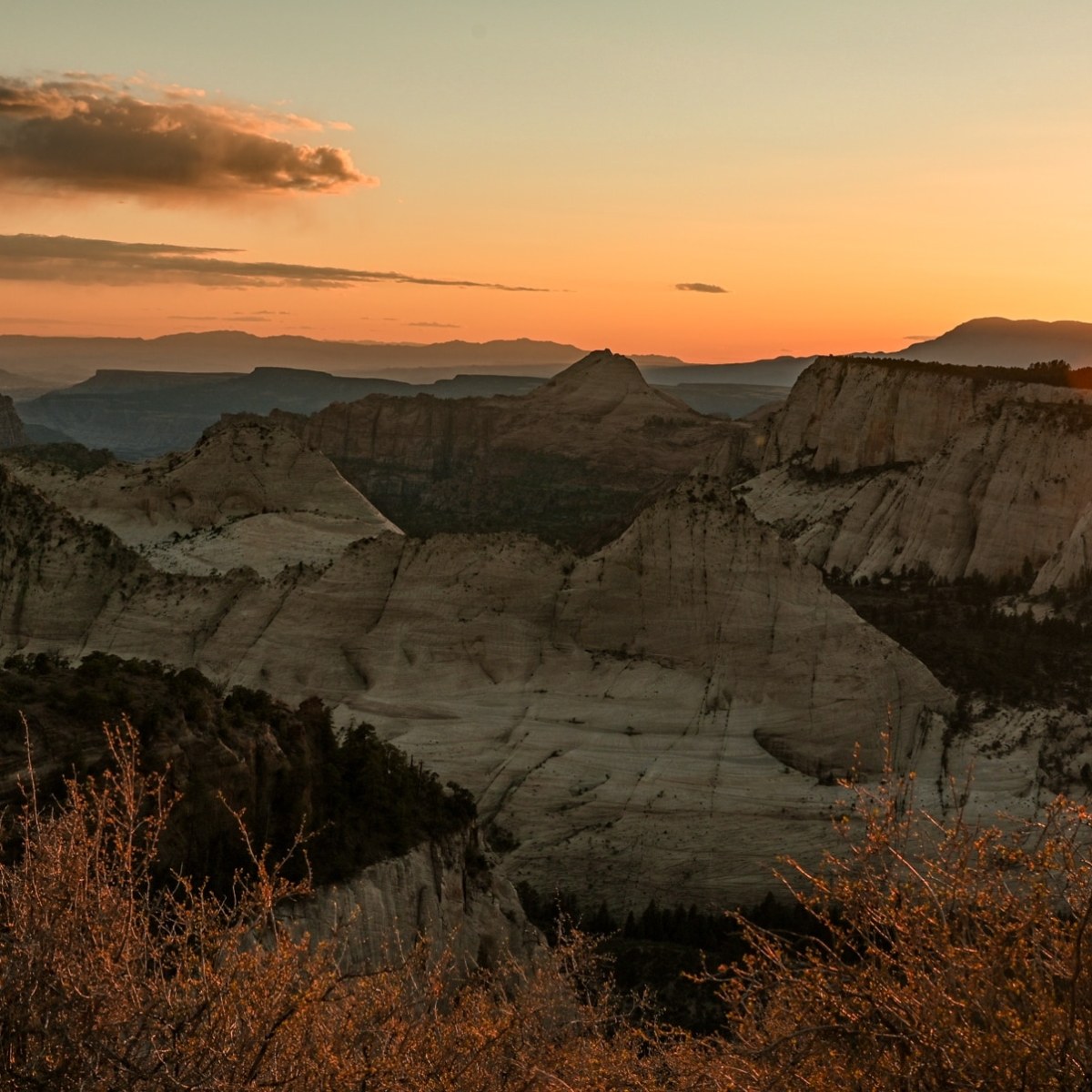 sunset from the West Rim Trail in Zion National Park