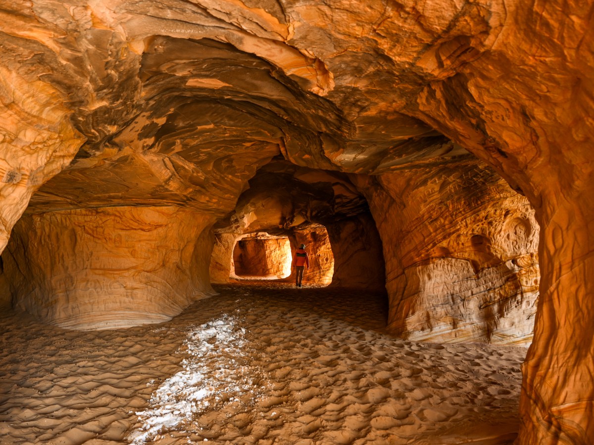 view inside the Moqui Caverns, sand caves in Kanab, Utah
